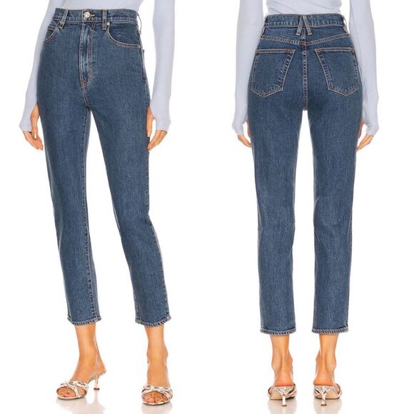 SLVRLAKE Women 28 Beatnik Jeans Promise Land Blue Ankle High Rise Slim Denim NEW - Picture 1 of 10